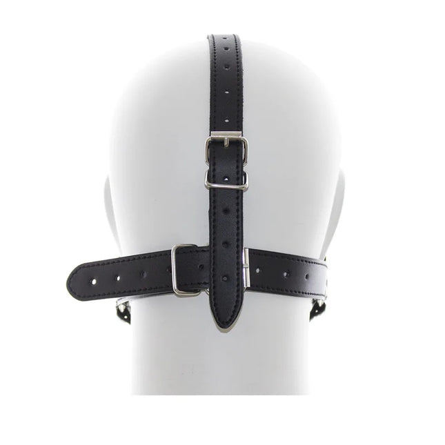 Leather BDSM Mask Stainless Steel Ring Gag Open Mouth Ball Gag Adult Games Bondage Restraints Head Harness Sex Toys For Couples