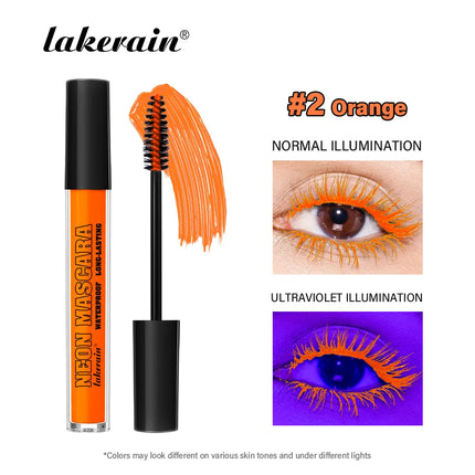 Fluorescence Mascara Waterproof Eyelash Long Lasting Fast Dry Colorful Neon Eyelashes Curling Lengthens Eye Lashes Cosmetics