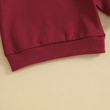 Spring Autumn Toddler Kids Baby Girls Boys Sweatshirts Letter Embroidery Round Neck Long Sleeve Casual Pullover Tops
