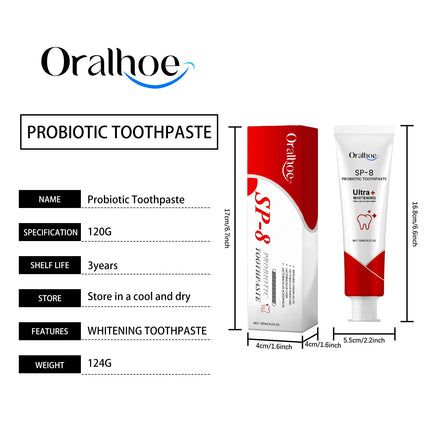 Probiotic Toothpaste Sp8 Mint Fresh Breath Remove Plaque Stains Prevent Periodontitis Teeth Keep Brighten Oral Care Toothpaste