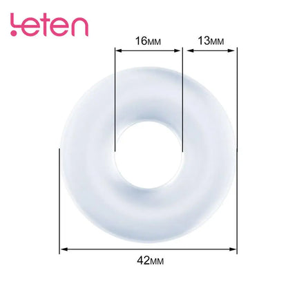 LETEN 3in 1 Silicone Penis Ring Ejaculation Delay Long Lasting Training Cock Erection Reusable Intimate Goods Sex Toys for Men