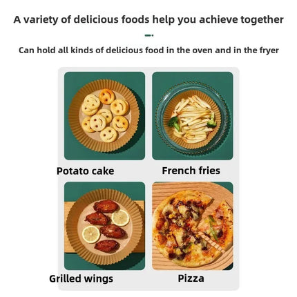 Large Air Fryer Disposable Paper Liner Square 23cm Non-stick Airfryer Parchment Baking Paper for Cooking Steaming Basket
