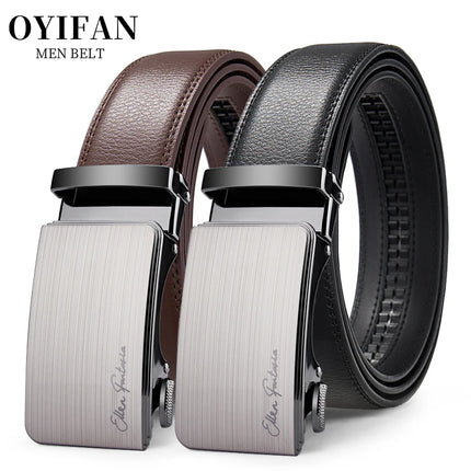 Fashion Designer Belt for Men High Quality Genuine Leather Men's Belt Alloy Buckle Automatic Business Belt for Men