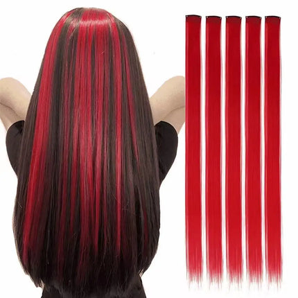 Three-color gradientSparkle Hair Extensions Clip In Rainbow Synthetic Sparkle Hair Tinsel Heat Resistant Sparkle Hair Extensions