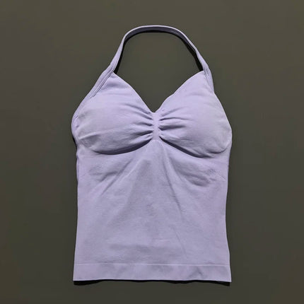 HISTELLO Impact Longline Strappy Top Sports Yoga Vest Women Fitness Tank Top Gym Beautiful Open Back Bra Running Workout Halter