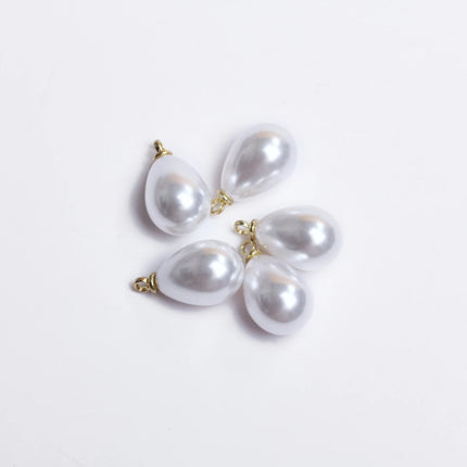 5Pcs/bag 10/14/16/18mm White Imitation Pearl Water Drop Pendant DIY Earrings Necklace Bracelet Brooch Jewelry Makings
