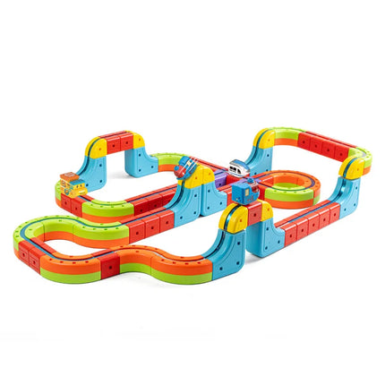 Anti-Gravity Suction Magnetic Track Set Electric Train Toy for Kids DIY Building Blocks Race Track Set Rail Car Birthday Gift