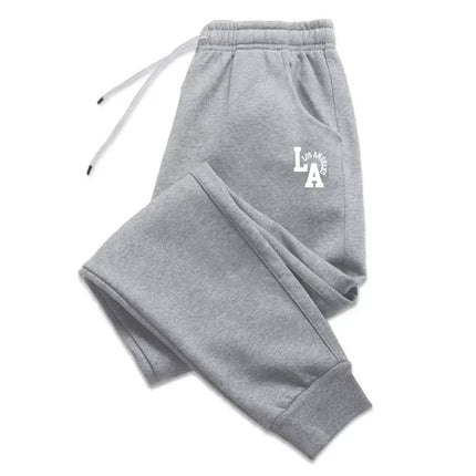 Men's solid color printed LA sports pants multifunctional casual running fitness daily wear sports pants ZYWK001