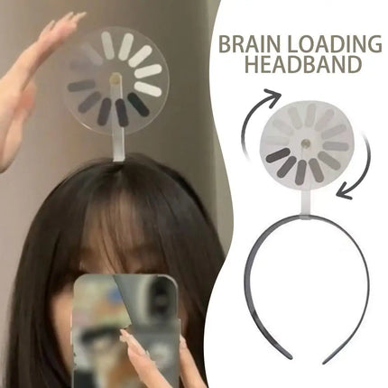 Creative Loading Headband/Hairpin Set for Women Girls, Rotation Funny Brain Loading  Hair Bands Hair Clip Party Props Accessory