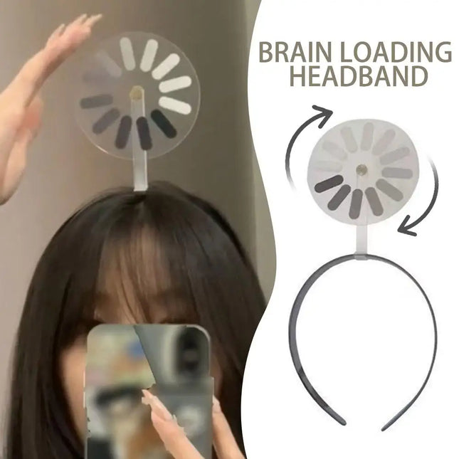 Creative Loading Headband/Hairpin Set for Women Girls, Rotation Funny Brain Loading  Hair Bands Hair Clip Party Props Accessory