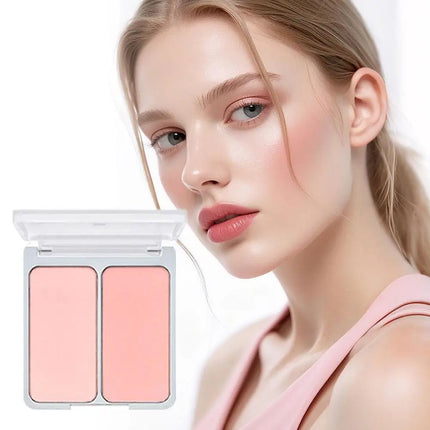 Bi-Color Powder Blusher Cheek Blush Low Saturation Light Color Pseudo Plain Color Expansion Color Natural Makeup