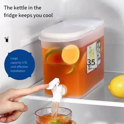 3.5/5L Beverage Dispenser Large Capacity with Spigot in Refrigerator Iced Dispenser Summer Drinkware for Daily Party Cold Kettle