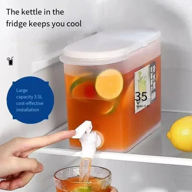 3.5/5L Beverage Dispenser Large Capacity with Spigot in Refrigerator Iced Dispenser Summer Drinkware for Daily Party Cold Kettle