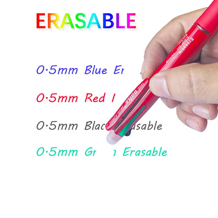 Creative 5 In 1 Erasable Gel Pen 0.7mm Blue Black Red Green Magic Refills 0.5mm Mechanical Pencil Writing Painting Stationery