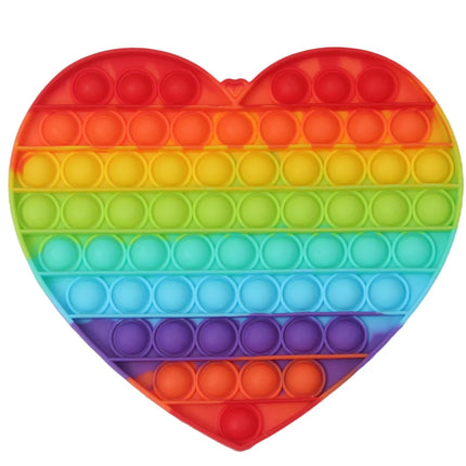 Rainbow Square Round Fidget Toys Push Bubble Sensory Toys Big Size 20cm Autism Needs Squishy Stress Relief Toys Children Gifts