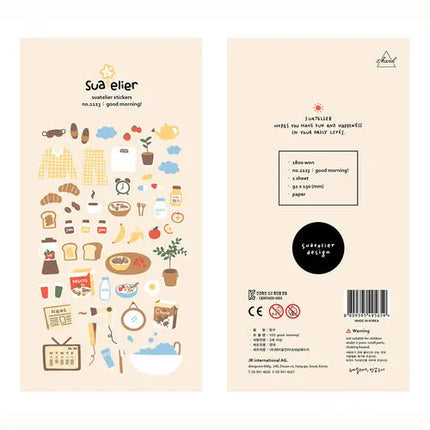 Suatelier Foods Stickers Aesthetic Scrapbooking Cute Junk Journal Ephemera Korean Deco Sticker Planner Diary DIY Craft Supplies