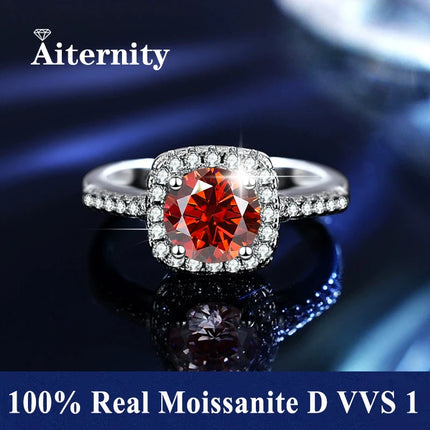 100% Real Moissanite Ring D VVS1 Pass Diamond Test Pen Adjustable Size S925 Sliver GRA Certificate Wedding Rings for Women