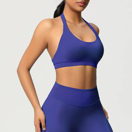 Women Sports Bra Seamless Halter Clothes Push-up Vest Brassiere Gym Top Backless Fitness Yoga Workout Running Underwear