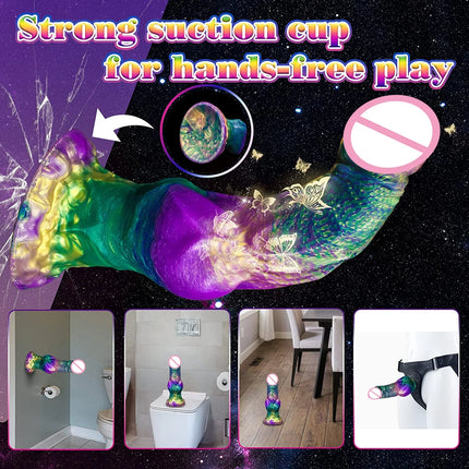 9" Realistic Dildo Silicone Wolf Dildo Big Knot Anal Dildo Giant Strong Suction Cup Anal Plug G Spot Dragon Dildo Adult Sex Toy