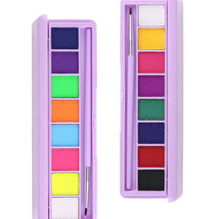 8 Color/box Water Activated Eyeliner Eyeshadow Palette UV Light Neon Reactive Eyeliner Pen Glow In Dark Eye Makeup Pigment Blue