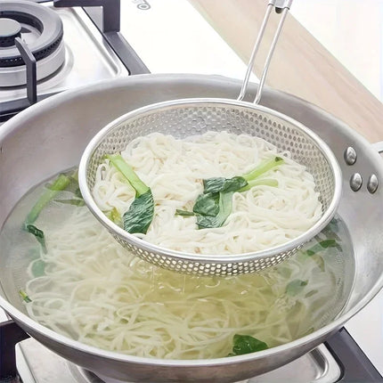 Wooden Handle Stainless Steel Small Colander Fine Mesh Oil Strainer Multi-function Filter Mesh Flour Sifter Kitchen Baking Tools