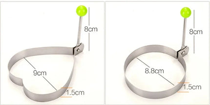 Premium Stainless Steel Heart-Shaped Fried Egg Mold-Ideal Omelette Ring & Must-Have Kitchen Accessory Gadget kitchen accessories