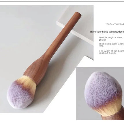 New 1Pcs European Vintage Wood Handle Makeup Brush High Quality Walnut Loose Powder Blush Foundation Contour Brush Super Soft