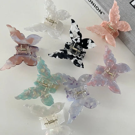 New Vintage Acetate Hair Claw Clip Sweet Butterfly Hair Clip Hairpin Barrettes Trendy Hair Accessories Barrettes for Women Girls