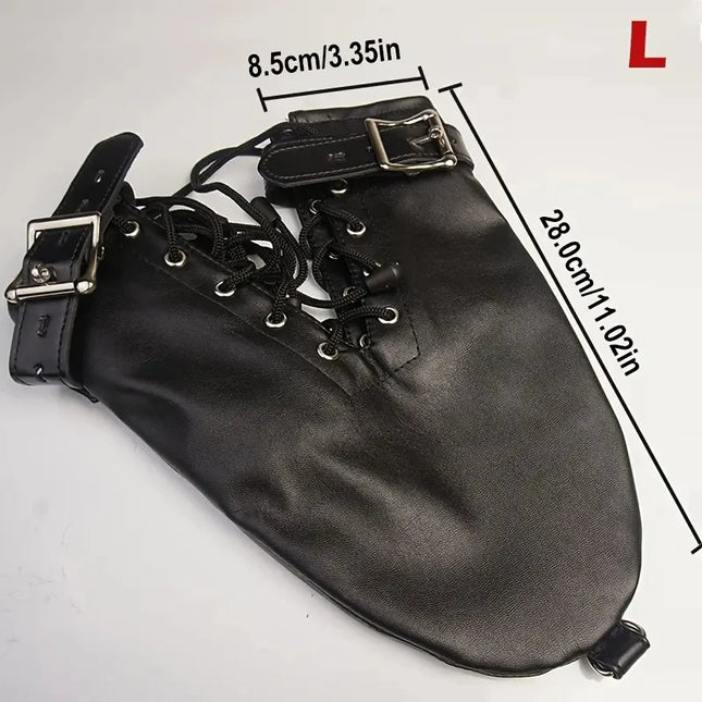 BDSM Sex Handcuffs Mittens, Faux Leather Gloves Dog Paw Fist Mitts Bondage Restraints, Sex Toys for Couples, Puppy Role Play