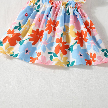 2 Pieces Set Summer Baby Girl Clothes Set Colorful Flower Printed Top with Shorts Baby Girl Korean Outfit