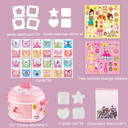 24Pcs 3D Magic DIY Sticker Machine Rice cooker Creative Children's Handmade Gift Box Set Hand-Made Toys for Girls Kids Craft kit