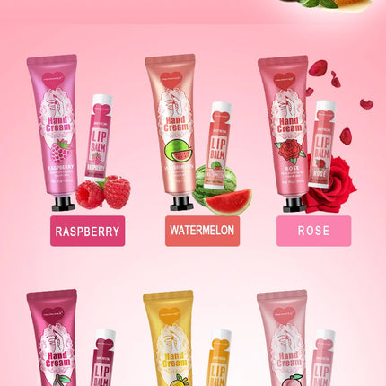 24PCS/box lip balm in bulk, hand cream in bulk thank you card and red gauze bag, wedding gift to guests, Christmas and New Year