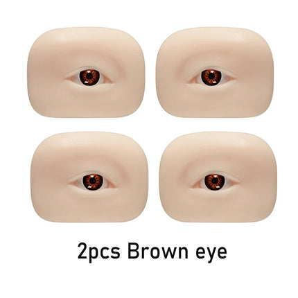 A Pair Three-Dimensional Eyebrow And Eye Module With Eye Practice Skin Simulation Human Soft Silicone Line Eyebrow For Beginners