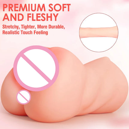 3 in 1 Pocket Pussy Male Masturbator Sex Toys for Men 3D Textured Sex Doll with Sexy Mouth Realistic Vagina Tight Anus Mens 18+