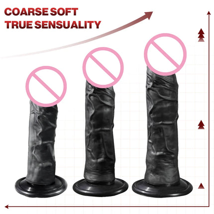 Realistic dildo Black Anal Plug with Suction Cup Penis for Vagina Butt Plug Stimulation Sex Toys for Women Adults Phallus