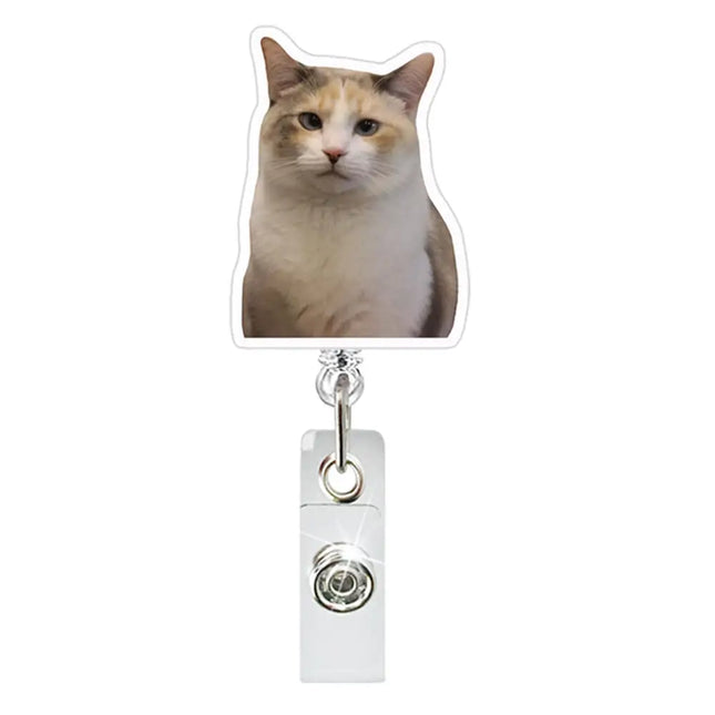 Funny Dog Acrylic Badge Reel Retractable Name Tag Alligator Clip Id Card Holder For Nurse Doctor Office Student Key Ring