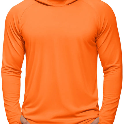 TACVASEN Men's UPF 50+ Hoodie Fishing Shirts Long Sleeve High Collar Mesh UV Sun Protection Rash Guard Swim Beach Running Hiking