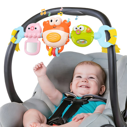Baby Stroller Toys Cartoon Crab Bell Toys Infant Car Seat Toys Pram Activity Arch Toys Fine Motor Skills Sensory Development