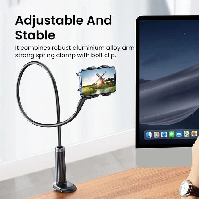 90cm Phone Holder Stand Lazy Bracket Headrest Bed 360 Flexible Long Arms Clamp Mount for iPhone Samsung and 3.5~6.7" Device
