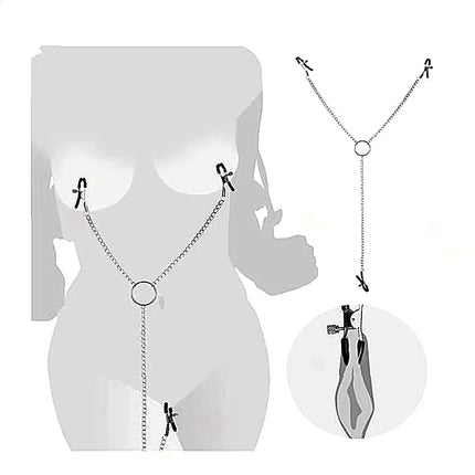 Novelty Adjustable Metal Nipple Fetish Breast Labia Restraint Adult Games Stimulation Restraints Sexy Adult Womens Tools Bdsm