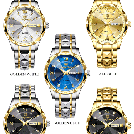 PAAZOMU Men's Wristwatch Top Brand Luxury Waterproof Luminous Date Week Men's Watches Stainless Steel Quartz Men's Watch Male reloj