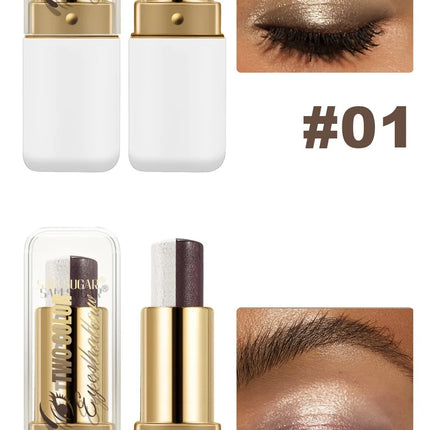 Double Color Eyeshadow Stick Glitter Highlight Shadow Stick Eye Makeup Waterproof Lasting Shimmer Metallic Eyeshadow Makeup