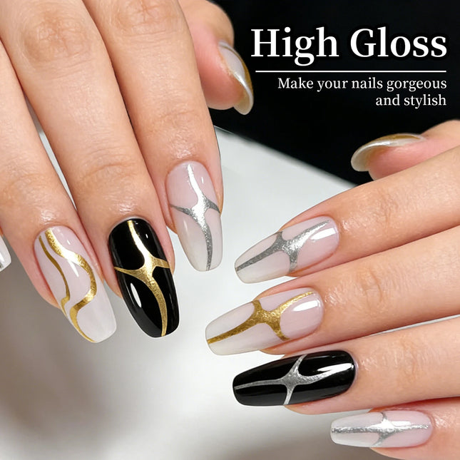 1/2/3pcs Super Bright Mirror Pull Line Graffiti Painting Stripe Gel Nail Polish 5ml Metallic Liner Gel Semi-Permanent Nail Art