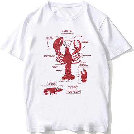 Whale Shark Anatomy Biology T-shirt Unisex Women Hip Hop Casual T Shirts Women Beach Diving White T-shirt Vintage Women Tees