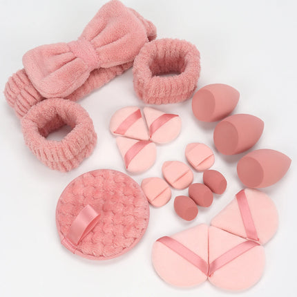 19 件 Cosmetic Puff Makeup Sponge Blender Beauty Egg Foundation Sponges Puff Wash Face Headband Wristband Make up Accessories