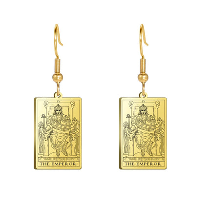 Classic Tarot Cards Stainless Steel Drop Earring for Women Sun Moon Star Lovers Divination Tarot Jewelry Birthday Gift
