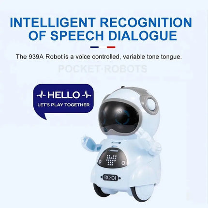 Voice Recognition Pocket Robot Singing Dancing Telling Story Talking Interactive Robot Communication LED Lights Mini Robot