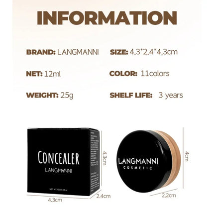 Long Lasting Full Cover Liquid Face Concealer Foundation Waterproof Makeup Base for Dark Circles & Acne Contour Cream Concealer