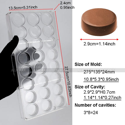 Beginner-Friendly 3D Polycarbonate Chocolate Mold, Easy-Release Sphere Mold for Chocolate Bombs & Bars
