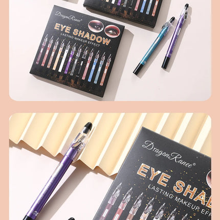 12-Piece Eyeshadow Pen Set, Pearlescent Fine Shimmer, Delicate and Silky, Non-Smudging, Multi-Use, High-Gloss Contouring, One-Swipe Application, Eye-Enhancing, Waterproof, Long-Lasting, Versatile Eyeshadow